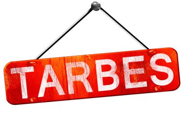 Tarbes, 3d render, işareti asılı kırmızı