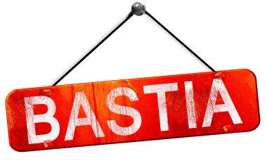 Bastia, 3d render, işareti asılı kırmızı
