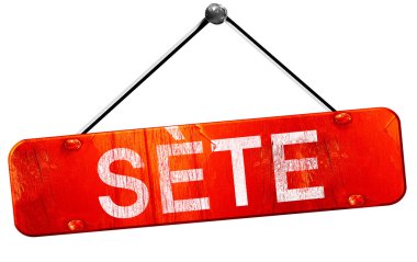 Sete, 3d render, işareti asılı kırmızı