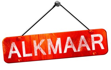 Alkmaar, 3d render, işareti asılı kırmızı