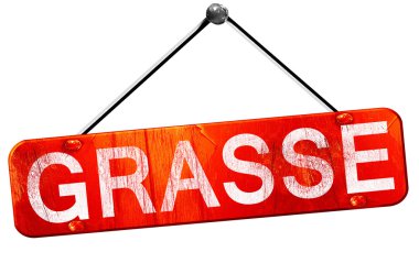 Grasse, 3d render, işareti asılı kırmızı