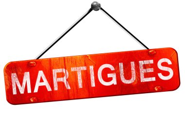 Martigues, 3d render, işareti asılı kırmızı