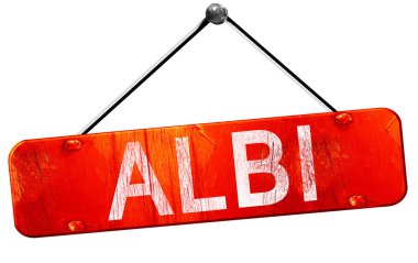 Albi, 3d render, işareti asılı kırmızı