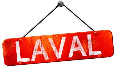 Laval, 3d render, işareti asılı kırmızı