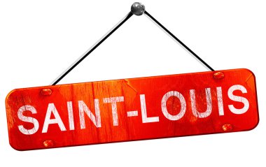 Saint-Louis, 3d render, işareti asılı kırmızı