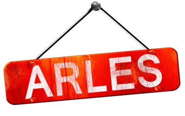 Arles, 3d render, işareti asılı kırmızı