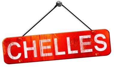 Chelles, 3d render, işareti asılı kırmızı