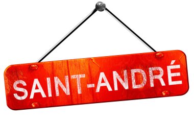 Saint-andre, 3d render, işareti asılı kırmızı