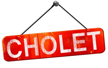 Cholet, 3d render, işareti asılı kırmızı