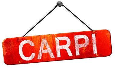 Carpi, 3d render, işareti asılı kırmızı