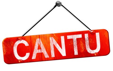 Cantu, 3D rendering, a red hanging sign