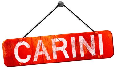 Carini, 3d render, işareti asılı kırmızı