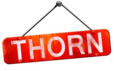 Thorn, 3d render, işareti asılı kırmızı