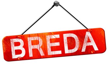 Breda, 3d render, işareti asılı kırmızı