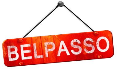 Belpasso, 3d render, işareti asılı kırmızı