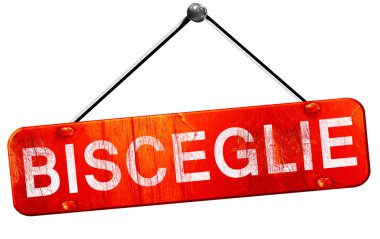 Bisceglie, 3d render, işareti asılı kırmızı