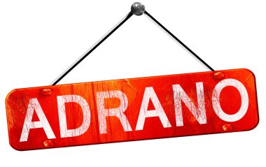 Adrano, 3d render, işareti asılı kırmızı