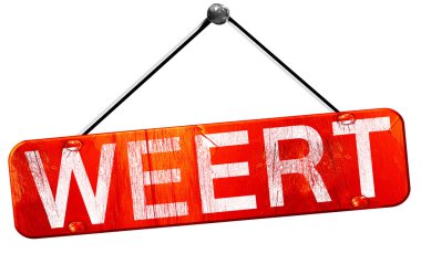 Weert, 3d render, işareti asılı kırmızı