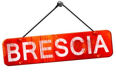 Brescia, 3d render, işareti asılı kırmızı