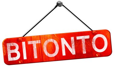 Bitonto, 3d render, işareti asılı kırmızı