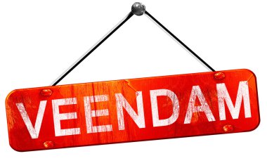 Veendam, 3d render, işareti asılı kırmızı