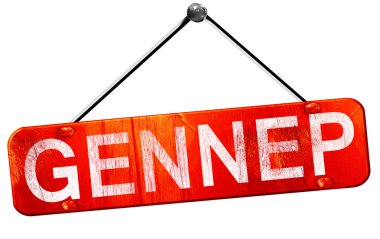 Gennep, 3d render, işareti asılı kırmızı