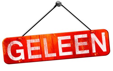 Geleen, 3d render, işareti asılı kırmızı
