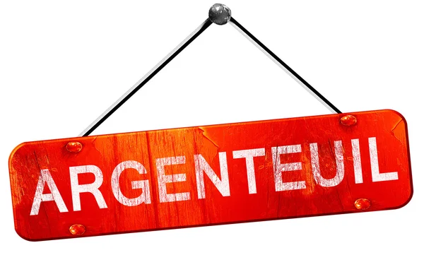 Argenteuil, representación 3D, un letrero colgante rojo — Foto de Stock