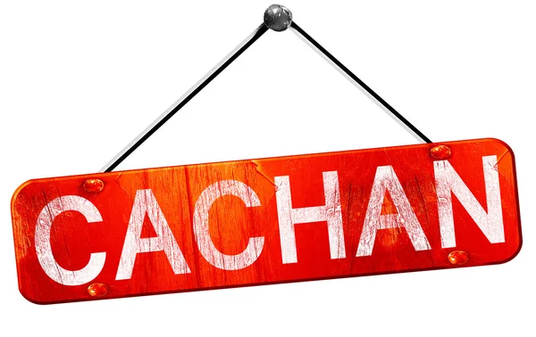 Cachan, 3d render, işareti asılı kırmızı