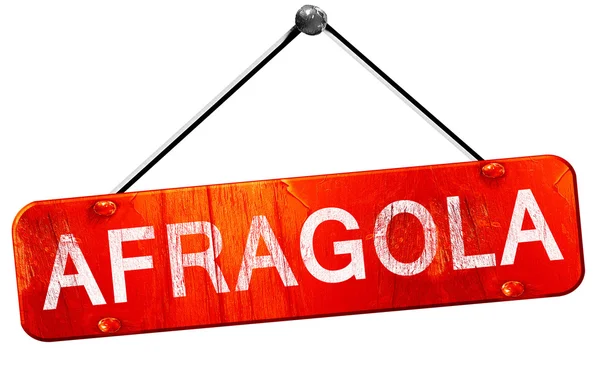 Afragola, 3D rendering, a red hanging sign