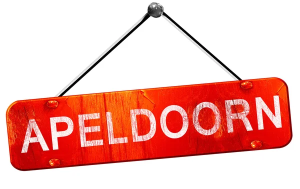 Apeldoorn, 3d render, işareti asılı kırmızı — Stok fotoğraf