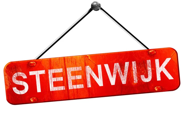 Steenwijk, 3d render, işareti asılı kırmızı