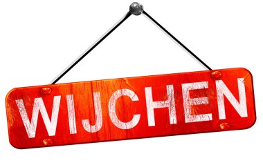 Wijchen, 3d render, işareti asılı kırmızı