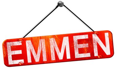 Emmen, 3d render, işareti asılı kırmızı