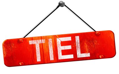 Tiel, 3d render, işareti asılı kırmızı