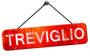 Treviglio, 3d render, işareti asılı kırmızı