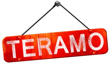 Teramo, 3d render, işareti asılı kırmızı