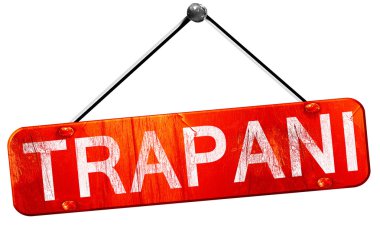 Trapani, 3d render, işareti asılı kırmızı