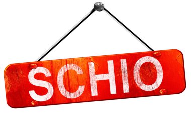 Schio, 3d render, işareti asılı kırmızı