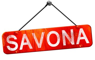 Savona, 3d render, işareti asılı kırmızı