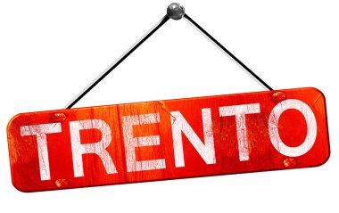 Trento, 3d render, işareti asılı kırmızı