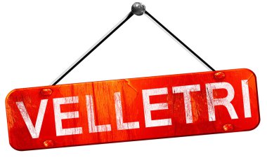 Velletri, 3d render, işareti asılı kırmızı