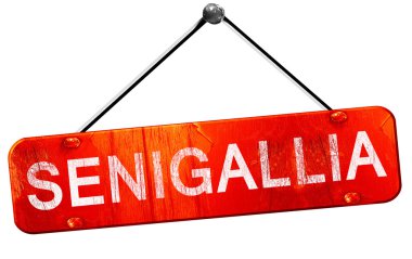 Senigallia, 3d render, işareti asılı kırmızı