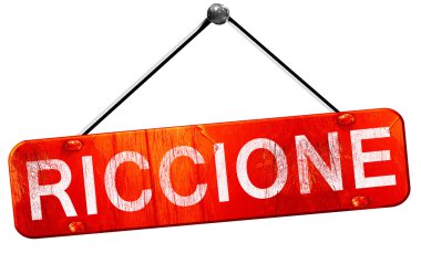 Riccione, 3d render, işareti asılı kırmızı