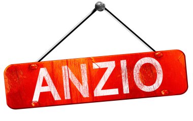 Anzio, 3d render, işareti asılı kırmızı