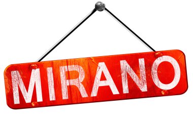 Mirano, 3d render, işareti asılı kırmızı