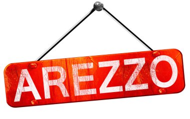 Arezzo, 3d render, işareti asılı kırmızı