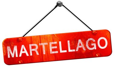 Martellago, 3d render, işareti asılı kırmızı