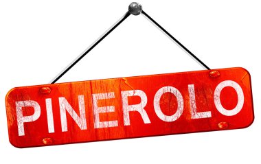 Pinerolo, 3d render, işareti asılı kırmızı