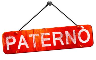 Paterno, 3d render, işareti asılı kırmızı